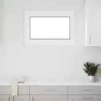 Požeminio lango RISOR 90 x 50 cm PVC ir stiklas Balta