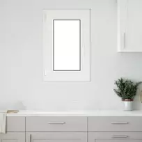 Požeminio lango RISOR 50 x 75 cm PVC ir stiklas Balta