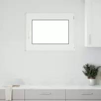 Požeminio lango RISOR 80 x 50 cm PVC ir stiklas Balta