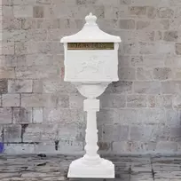 Pašto dėžutė, aliuminis, vintažinio stil., nerūdijanti, balta