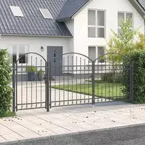 Sodo tvorelės vartai su arkiniu viršumi Assen Pilka Plienas