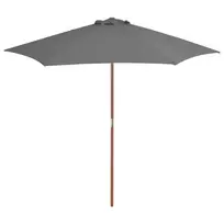 Lauko skėtis nuo saulės su mediniu stulpu, antracito, 270cm