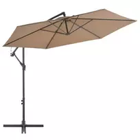 Gembinis sodo skėtis su aliuminiu stulpu, taupe, 300cm