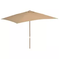 Lauko skėtis nuo saulės su mediniu stulpu, taupe, 200x300cm