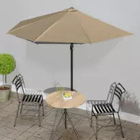 Balkono skėtis su aliuminio stulpu, taupe, 300x155cm, pusinis