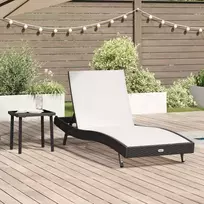 Saulės gultas 2 pcs Juoda ir Balta poliratanas