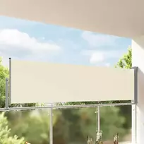 Ištraukiama šoninė kiemo pertvara, kreminės spalvos, 100x300cm