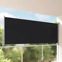 Ištraukiama šoninė kiemo pertvara, juodos spalvos, 140x300cm