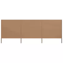 Uždanga nuo vėjo, 3 plokštės, taupe spalvos, 400x80cm, audinys