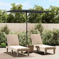 Sodo skėtis nuo saulės su aliuminio stulpu, antracito, 2x1,5m