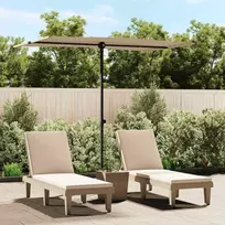 Sodo skėtis nuo saulės su aliuminio stulpu, taupe, 2x1,5m