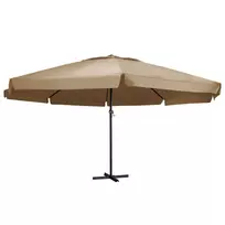 Sodo skėtis nuo saulės su aliuminio stulpu, taupe, 600cm