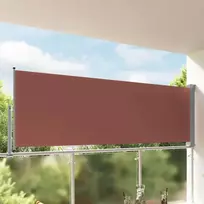 Ištraukiama šoninė kiemo pertvara, rudos spalvos, 120x300cm