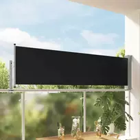 Ištraukiama šoninė kiemo pertvara, juodos spalvos, 80x300cm