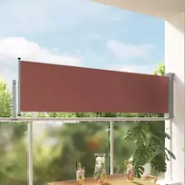 Ištraukiama šoninė kiemo pertvara, rudos spalvos, 80x300cm