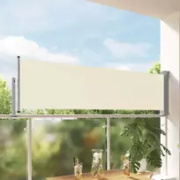 Ištraukiama šoninė kiemo pertvara, kreminės spalvos, 80x300cm