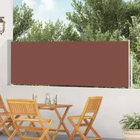 Ištraukiama šoninė kiemo pertvara, rudos spalvos, 100x500cm