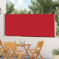 Ištraukiama šoninė kiemo pertvara, raudonos spalvos, 120x500cm