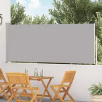 Ištraukiama šoninė kiemo pertvara, pilkos spalvos, 120x500cm