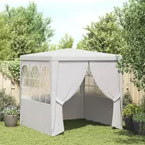 Proginė palapinė su šoninėmis sienomis, balta, 2,5x2,5m, 90g/m²