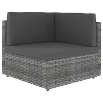 Modulinė kampinė sofa, pilkos spalvos, poliratanas