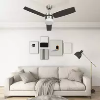 Lubinis ventiliatorius su apšvietimu ir pulteliu, rudas, 108cm