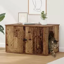 Katės namelis Senas medis 85 x 55 x 50 cm Apdirbta mediena