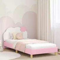 Vaikiška lovos konstrukcija su galvūgaliu Rožinė 90 x 200 cm PU