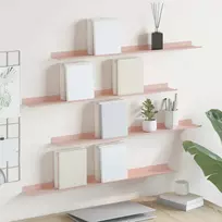 Plūduriuojanti lentyna 4 pcs Rožinė 80 x 9 x 2,5 cm Plienas