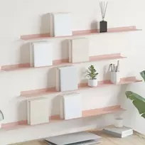 Plūduriuojanti lentyna 4 pcs Rožinė 100 x 9 x 2,5 cm Plienas