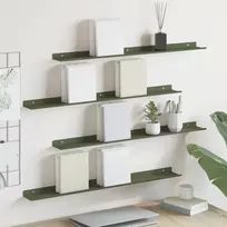 Plūduriuojanti lentyna 4 pcs Alyvuogių žalia 80 x 9 x 2,5 cm
