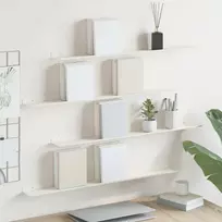 Plūduriuojanti lentyna 4 pcs Baltas 80 x 9 x 2,5 cm Plienas