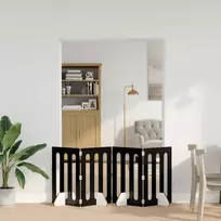 Sulankstomas šunų tvora 4 pcs Juodas Ąžuolas 201 x 38 x 70 cm