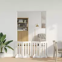 Sulankstomas šunų tvora 4 pcs Aukšto Blizgesio Baltas