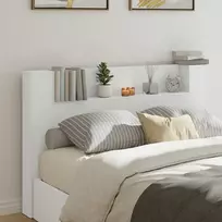 Galvūgalio spinta su LED Baltas 160 x 16,5 x 103,5 cm