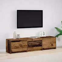 Televizoriaus spintelė su LED Senas medis 165 x 34 x 40 cm