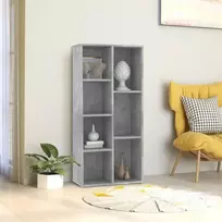 Spintelė knygoms, betono pilka, 50x25x106cm, apdirbta mediena