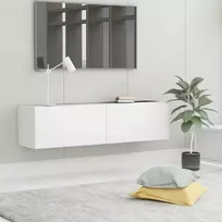 Televizoriaus spintelė, balta, 120x30x30cm, apdirbta mediena