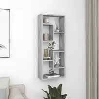 Sieninė lentyna, betono pilkos spalvos, 36x16x90cm, mediena