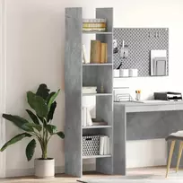 Spintelė knygoms, betono pilka, 40x35x180cm, apdirbta mediena