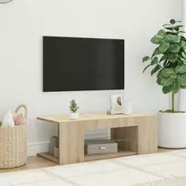 Televizoriaus spintelė su LED apšvietimu, ąžuolo, 90x39x30cm