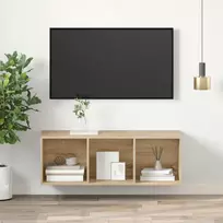 Prie sienos montuojama TV spintelė, ąžuolo, 37x37x107cm, MDP