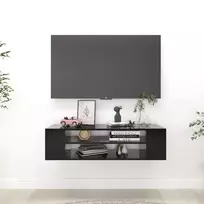 Pakabinama TV spintelė, juoda, 100x30x26,5cm, mediena
