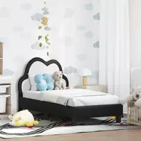 Vaikiška Lovo Rėmas su Galvūgaliu Juoda 70 x 140 cm PU