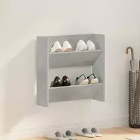 Sieninė spintelė batams, betono pilkos spalvos, 60x18x60cm, MDP