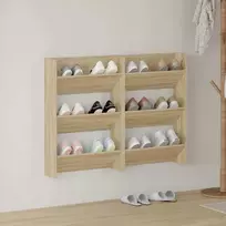 Sieninės spintelės batams, 2vnt., ąžuolo, 60x18x90cm, MDP