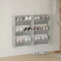 Sieninės spintelės batams, 2vnt., pilkos, 60x18x90cm, MDP