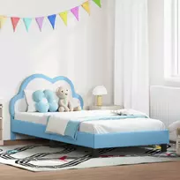 Vaikiška lovos konstrukcija su galvūgaliu Mėlyna 90 x 200 cm PU