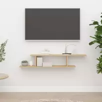 Prie sienos montuojama TV lentyna, ąžuolo, 125x18x23cm, MDP