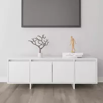 Televizoriaus spintelė, balta, 120x30x40,5 cm, apdirbta mediena